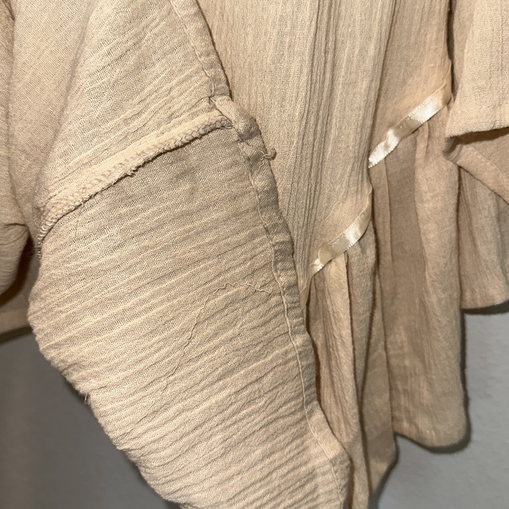 JEN’S PIRATE BOOTY *Goddess* tan natural boho strapless cotton hi low dress OS - Picture 5 of 5